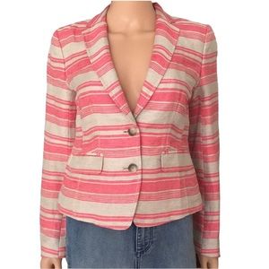 Loft striped linen rayon blazer